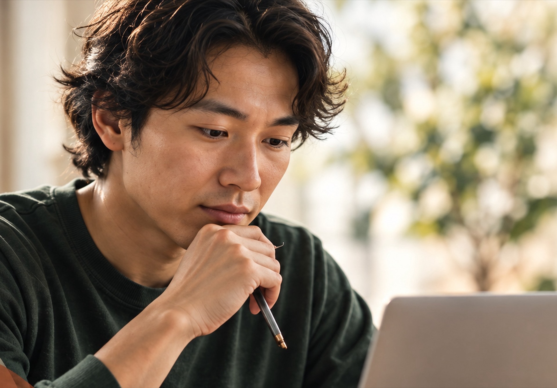 A nonprofit staffer working through paperwork at a laptop
